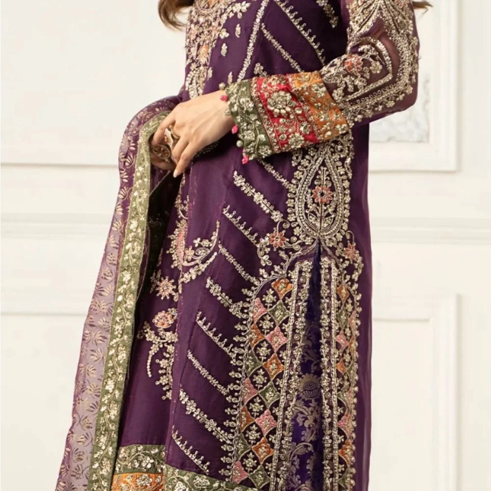 Purple Embroidered Wedding Dress - Picture 2 of 7